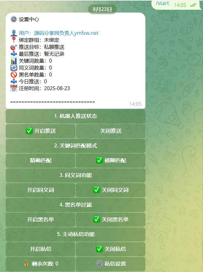 #TG关键词监听 #关键词监听机器人 #机器人源码【